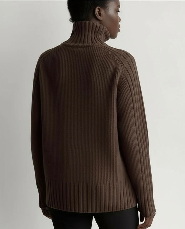 Turtleneck sweater-Brown