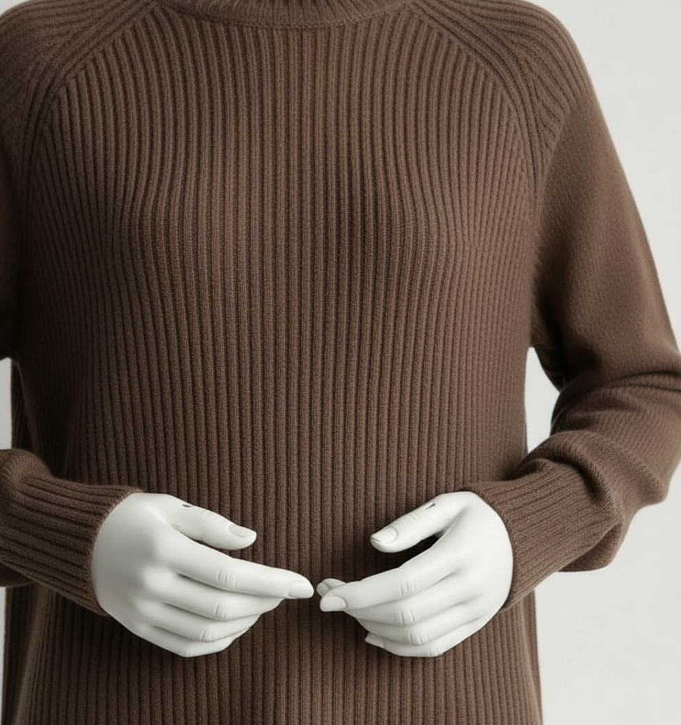 Turtleneck sweater-Brown