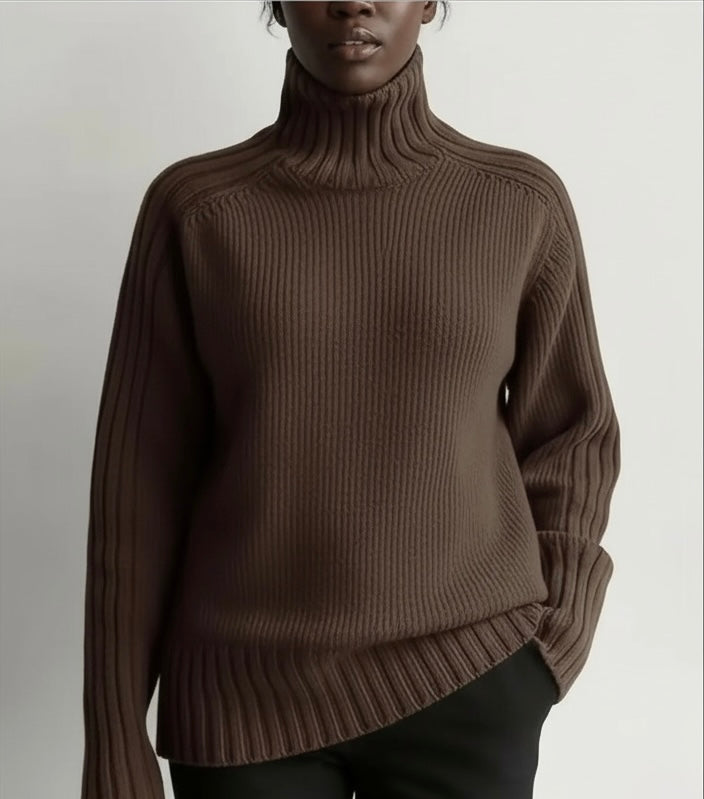 Turtleneck sweater-Brown
