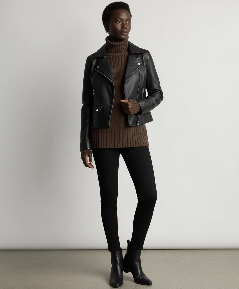 Turtleneck sweater-Brown