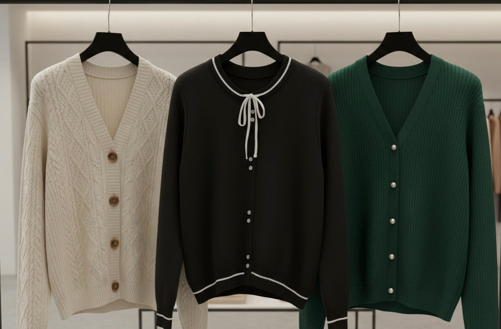 French style bow neck  women sweater-black