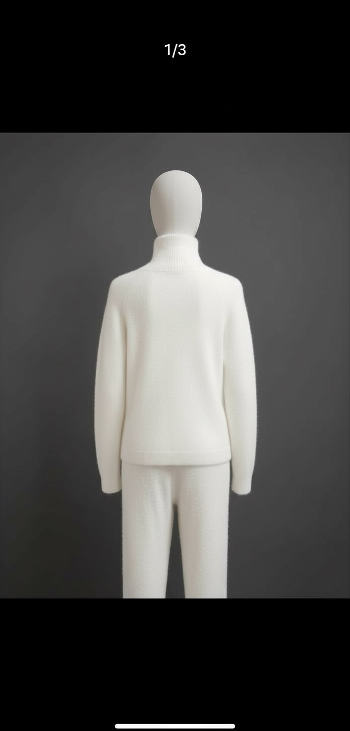 High neck women‘s pullover-Elegant white