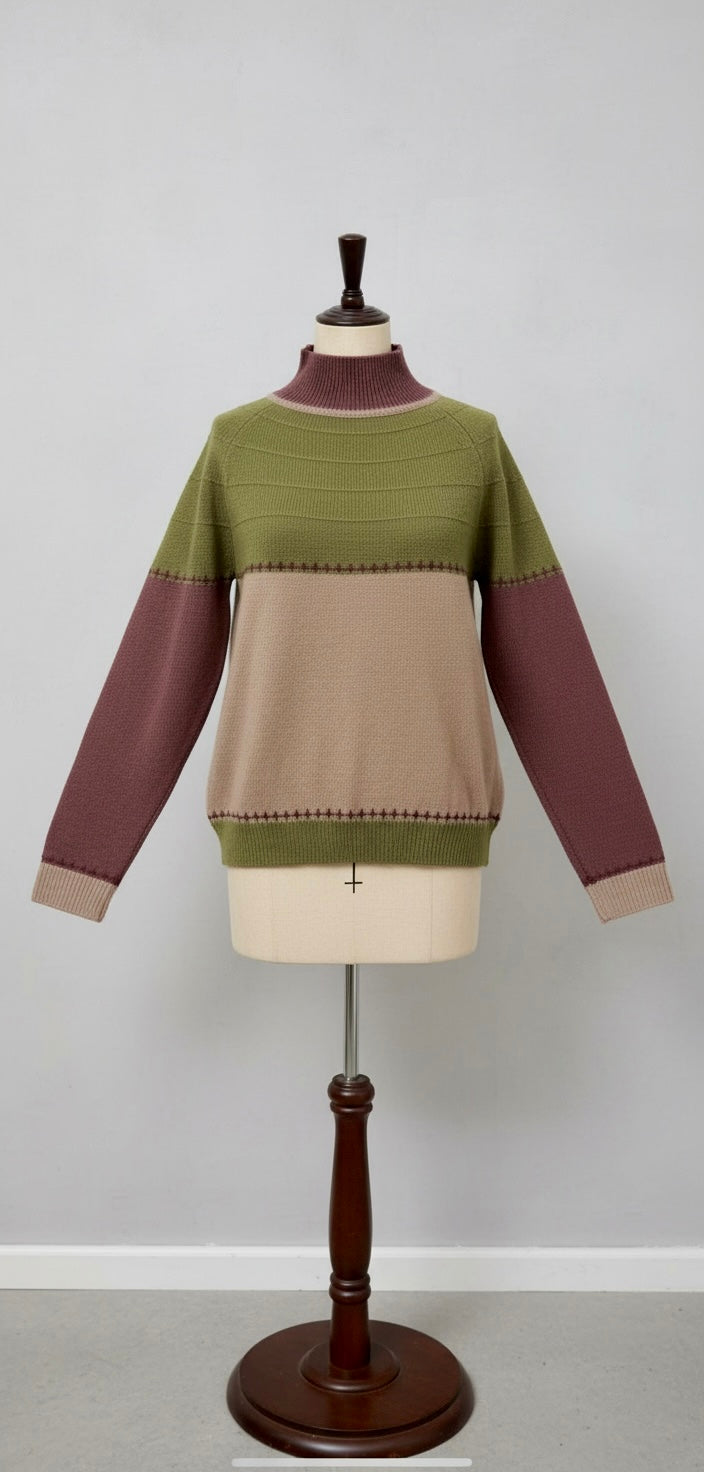 High neck long sleeve women sweater