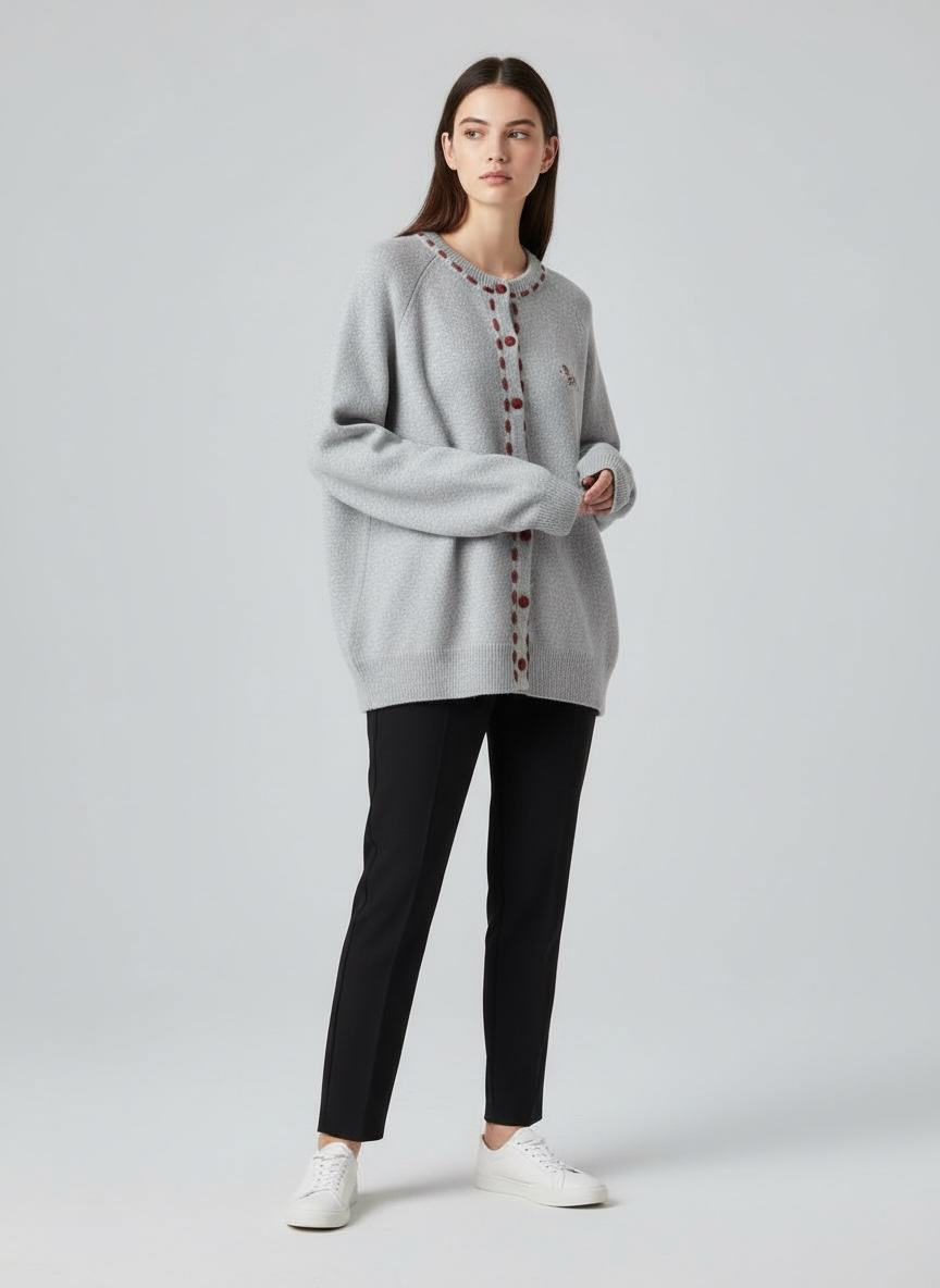 button up cardiga-grey