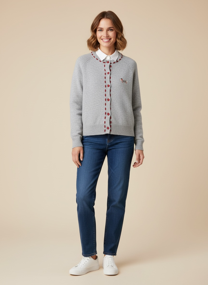 button up cardiga-grey