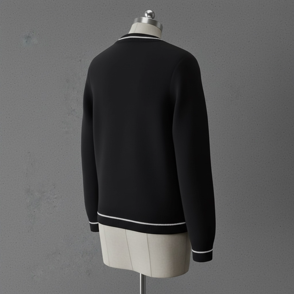 French style bow neck  women sweater-black