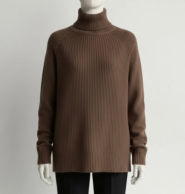 Turtleneck sweater-Brown