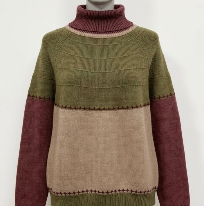 High neck long sleeve women sweater