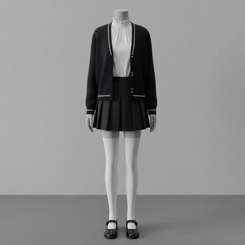 French style bow neck  women sweater-black