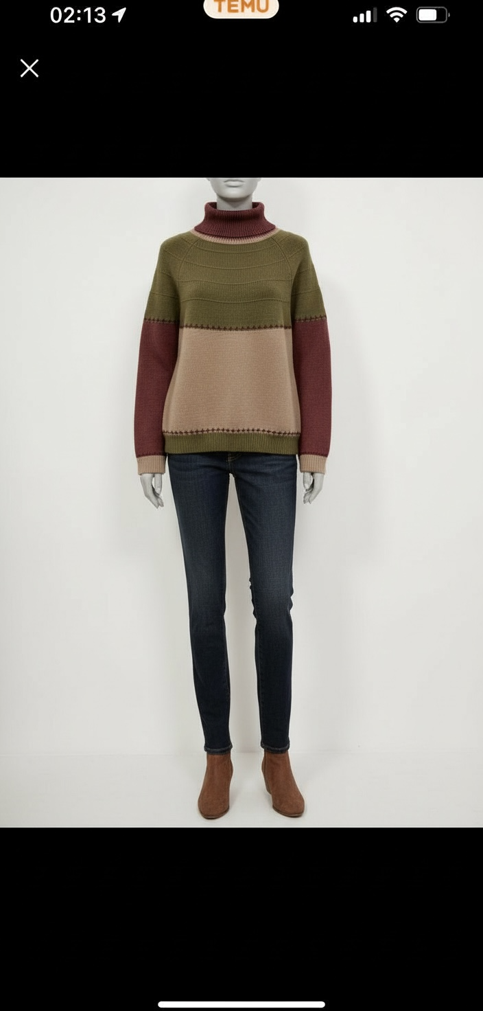 High neck long sleeve women sweater